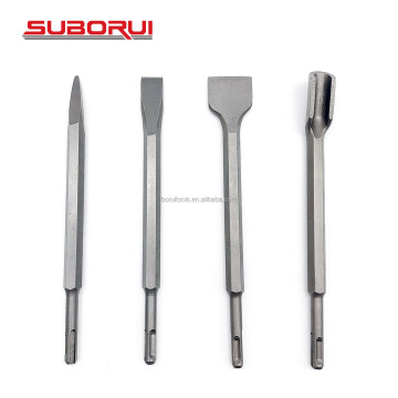4Pcs Flat Chisel U-Shape Chisel Tip SDS Plus Shank Hammer Drill Bits Set for Concrete and Rock