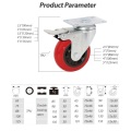 360 Degree 2 Inch PU Brake Casters