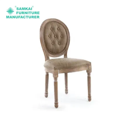 Retro-Inspired Louis Dining Chair Linen Fabric for Upscale Restaurants