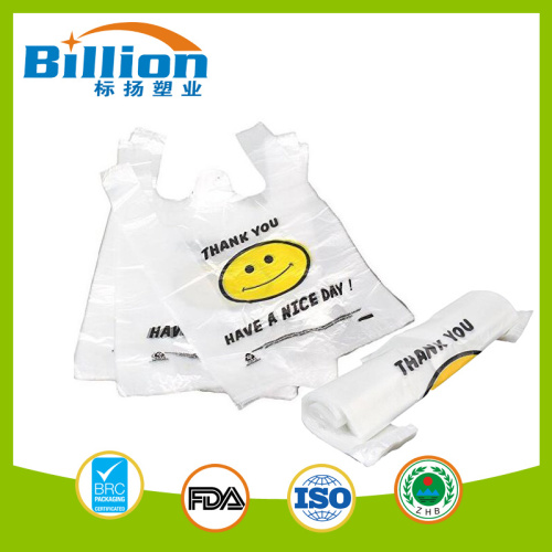 Thank You Plastic Disposable Carrier Shopping Printing Vest Bags