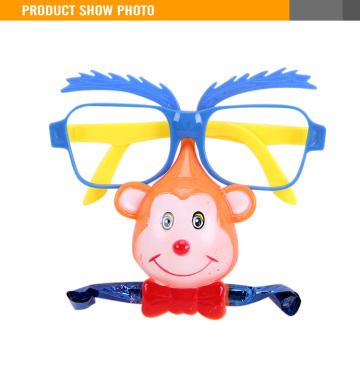Funny cartoon plastic kids fake glasses toy