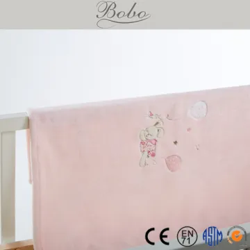 Embroidered Animal Pattern Flannel Baby Blanket