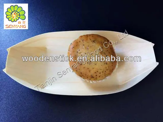 disposable decoration pine wooden food craft ship