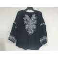 Ladies woven embroidered top