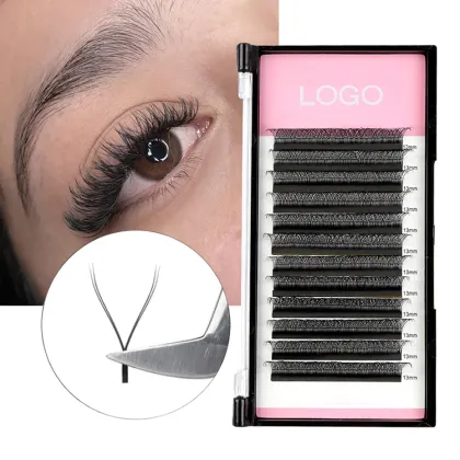 Wholesale Wholesale Competitive Popular Custom Logo Yy Eyelash Extensions: Dark Black Faux Mink Lash Extension Yy 2D Lashes