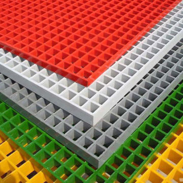 วอลเวย์พื้นคอมโพสิต GRP FRP FRAT GRATINGS กับ FiberGLASS MESH 38 มม. x 38 มม.