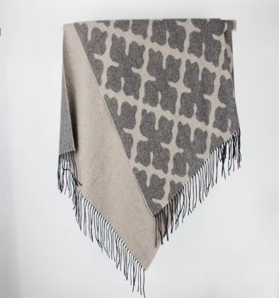 100% Wool Jacquard Shawl Long Big Shawl New