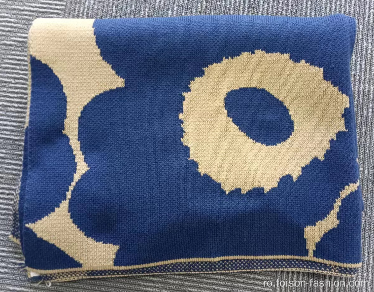 Pătură de iarnă din tricot din acrilic cu flori