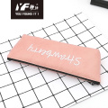 Custom simple solid color embroidery washable pencil case