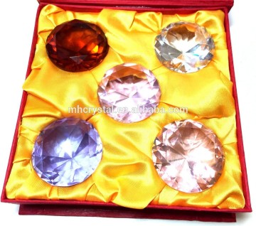 Colored diamond glass paper weight MH-9431