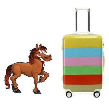 fashion cheap travel luggage with rainbow pattern