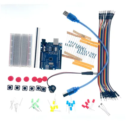 UNO R3 Mini Starter Kit: Breadboard, LED, Jumper Wires, Button for Arduino DIY Projects & Education Labs