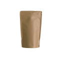 Eco Biodégradable Kraft Paper Stand Up Sac avec une fermeture éclair résistant aux enfants