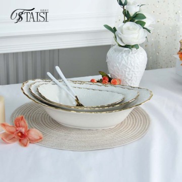Porcelain Oval Salad Spaghetti Bowl - Deep Soup Bowl for Kitchen & Restaurant