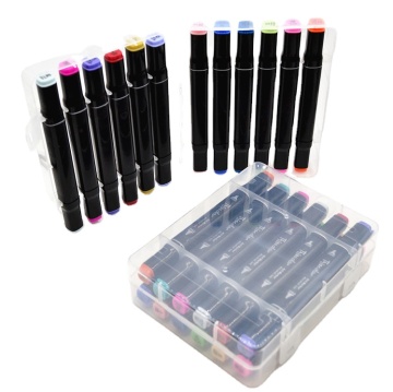 Popular Double-Headed Alcohol Oily Markers - 12 Box Set for Hand-painted Architectural Designs and Student Drawings