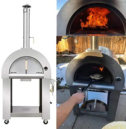 gas and wood fired stainless steel pizza oven for outdoor