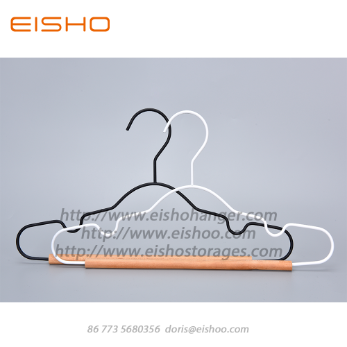 EISHO New Style Black Wood Metal Suit Hanger