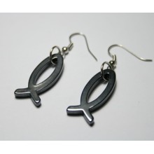 Hematite Earring with silver color finding