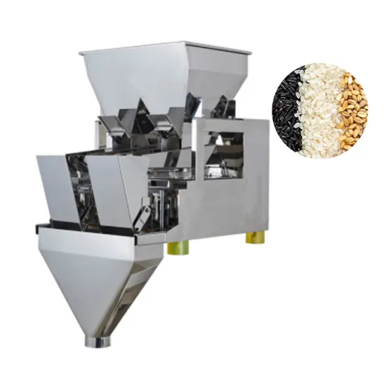 1KG Automatic Tabletop Dual-Head Hopper Linear Weigher Machine for Bean Packaging