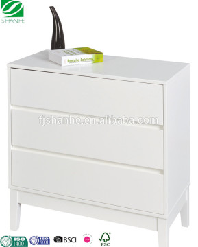 SH wood white 3 drawer chest for bedroom