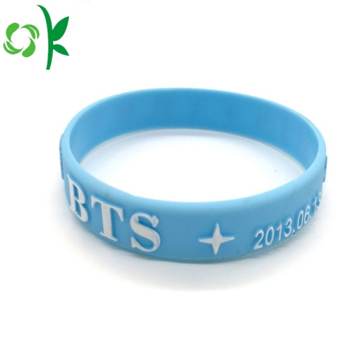 Newest Promotional Embossed Popular Pink Silicone Bracelets