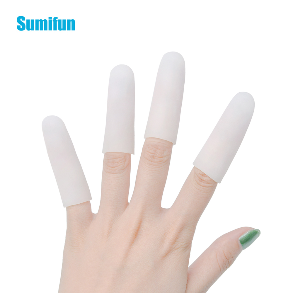 2Pcs White Fingers Protector Silicone Gel Tube Little Toe Corn Blister Protect Sleeve Cover Toe Separators Hand Foot Care Tool