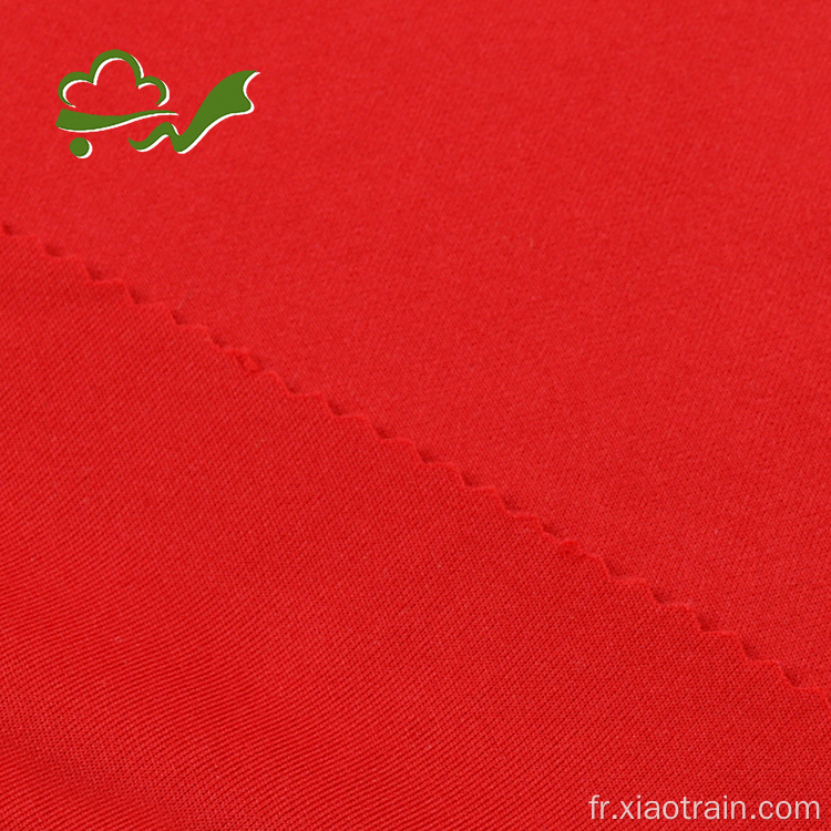 Tissu spandex de vêtement doux uni tricoté rouge