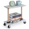 Floating Shelves Wooden Sofa Side Table with Wheel Factory