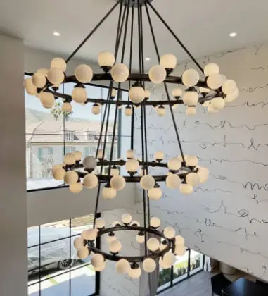 Scandinavian Designer Art Glass Chandelier for Restaurants