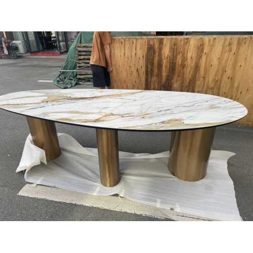 Luxury Classical Marble Top Dining Table for 8