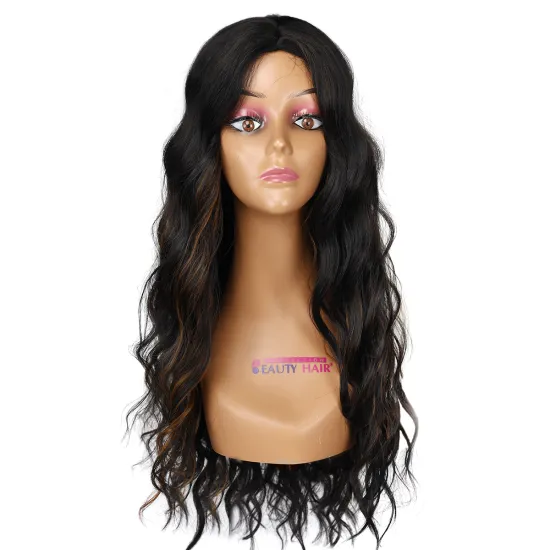 Synthetic Long Curly Hair Wigs 265G Black Brown Party Cosplay Daily Use Instagram Trends For Girls Lolita Natural Wavy Wig