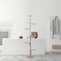Durable Solid Wood Modern Cat Tree Tower Scratching Post Indoor Climbing Condo Strong Base Premium Furniture