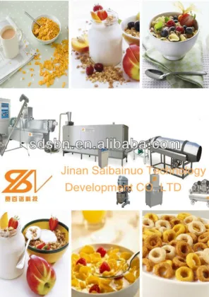 Sugar Coated Corn Flakes Making Extruder Machine Production Line