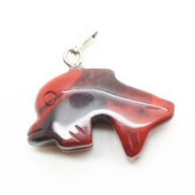 Dolphin Shape Red Jasper pendant