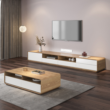 Modern luxury TV cabinet wood coffee table