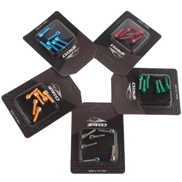 6PCS/セットMTB自転車ハンドルバーネジ - チタンメッキのカラフルなステンレス鋼M5*18mmバイクステムボルトセット