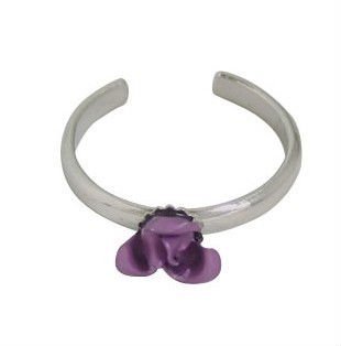 Stainless Steel Purple Rose Toe Ring Body Piercing Jewelry