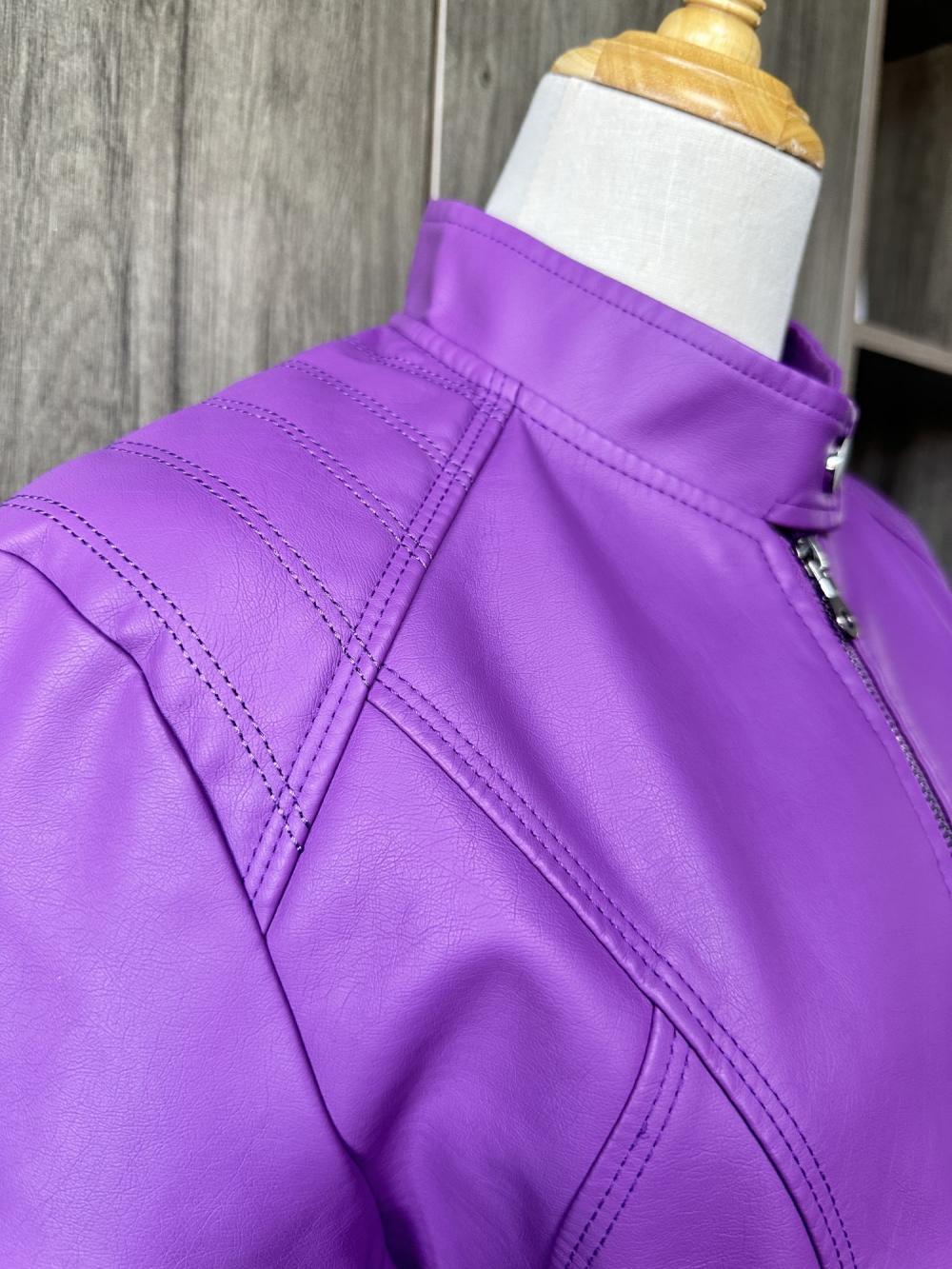 women's jackets with zipper long sleeve leather jacket