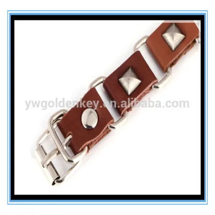Fashion yellow leather bracelet rivet leather bracelet wholesale
