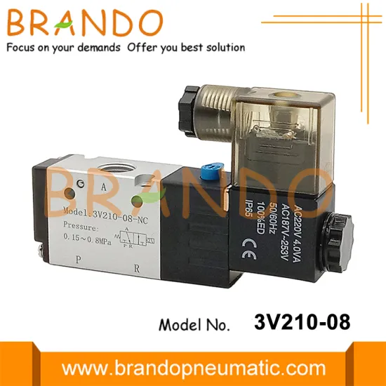3V210-08 Normally Close 3 Way Pneumatic Solenoid Valve