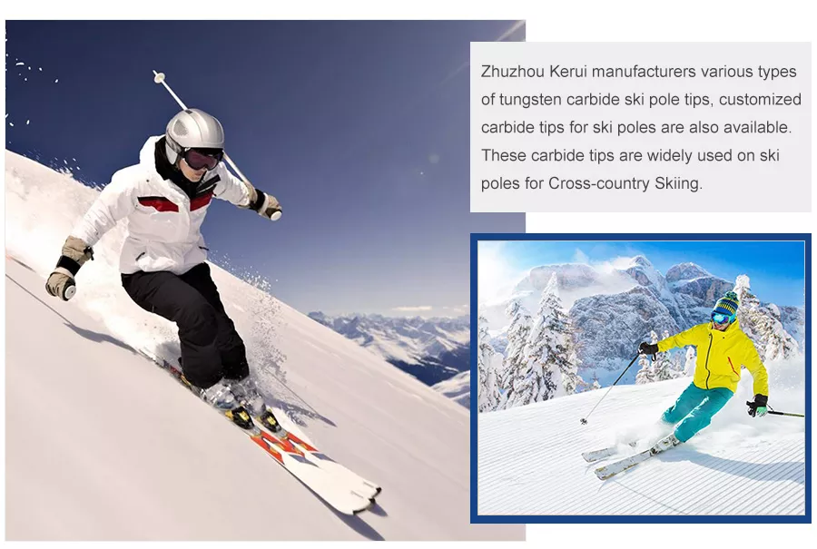 application of ski pole carbide tips