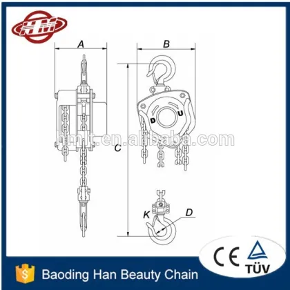 CK type yale manual chain block 3 ton