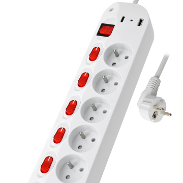 Type-C Fast Charge Sockets: Individual Switch & 2USB Ports (1A+1C) - Efficient Charging Solution