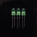 LED verd difús de 5 mm 520 nm 17 mm Pin curt