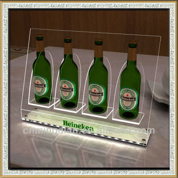 acrylic led bottle display, custom made acrylic liquor bottle LED display stand