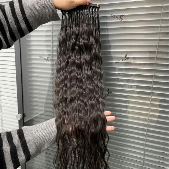 Top Quality natural curly Vrigin Black 100% unprocessed virgin Remy cuticle aligned natural wave curly 6D human hair extensions