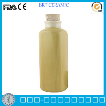 Square Ceramic Drinking Water Bottle with Cork Lid                
                                    Quality Assured