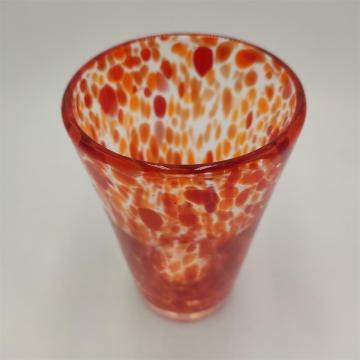 Swirled glass orange color highball glass