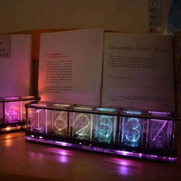 X-046 modern usb port Quasi-glow tube RGB led digital & analog-digital smart desk & table clock alarm steampunk gixie clock