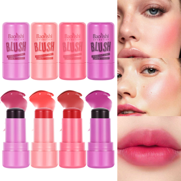 4 Colors Milk Jelly Blush Stick - Long Lasting, Non-Sticky Blush Stick Makeup